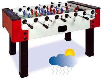 Tischkicker Storm Outdoor F-2 Ausführung mit Teleskop-Spielstangen SA-Sport Safety