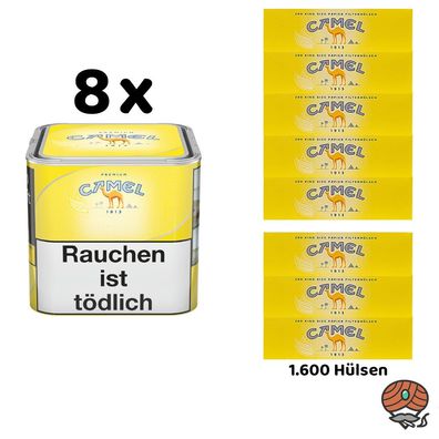 Camel Feinschnitttabak Dose 8x 58g + 1600 Camel Hülsen