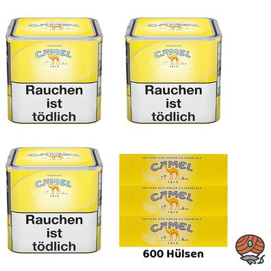Camel Feinschnitttabak Dose 3x 58g + 600 Camel Hülsen