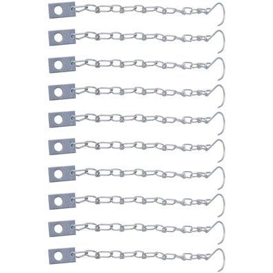 10x Sicherungskette 24cm Haken + Platte Bordwandverschluss Kette PKW Anhänger