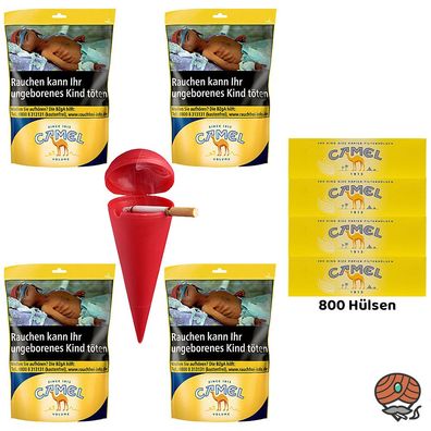 Camel Volumentabak Beutel 4x 91g, 800 Hülsen, Strandascher