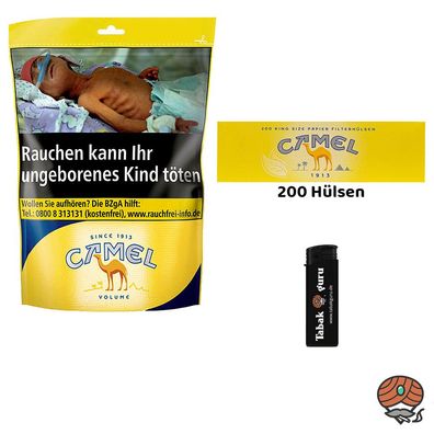 Camel Volumentabak Beutel 91g + 200 Camel Hülsen + 1 Feuerzeug