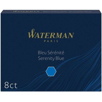 Tinten-Patrone 8 Stück Serenity blau Waterman alt Floridablau