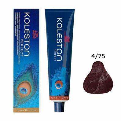Koleston Perfect Permanent Haarfärbemittel 4/75 Mittelbraun Mahagonibraun 60ml