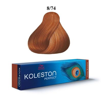 Koleston Perfect Permanent Haarfärbemittel 8/74 Hellblond Kastanienrot 60ml