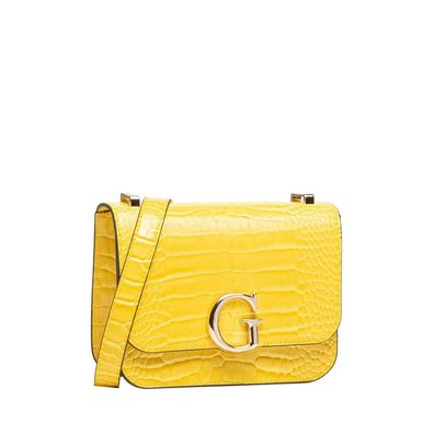 Corily Leather Crossbody Bag Yellow 18.5 x 14.5 x 7 cm For Women