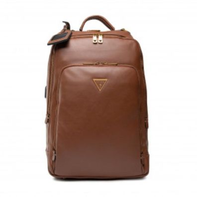 Scala Synthetic Leather Backpack Brown For Men 27.5 x 42.5 x 13 cm