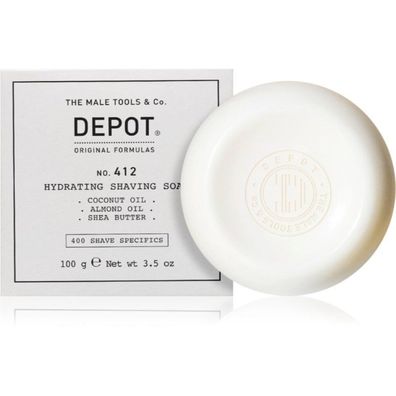 Depot, 400 Rasur-Spezifika Nr. 412, feuchtigkeitsspendende Rasierseife, 100 g