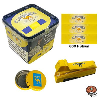 Camel Yellow/Gelb Volumentabak 285g Eimer, Hülsen, Stopfer, Ascher