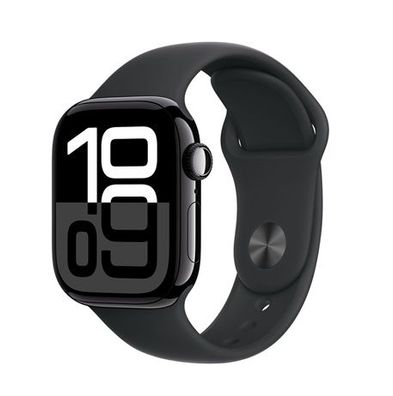 Apple Watch Series 10 4G 46mm Aluminium Diamantschwarz Sportarmband Schwarz M/L - Kau