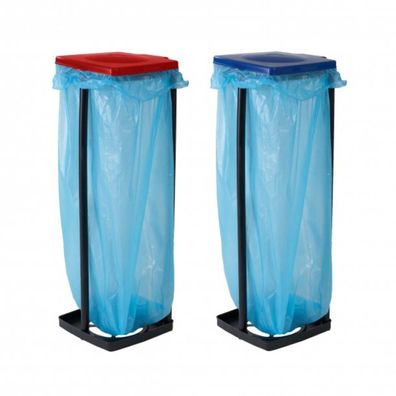 Höhenverstellbarer Müllsackständer für bis zu 120 L, mit Klemmring & Klappdeckel