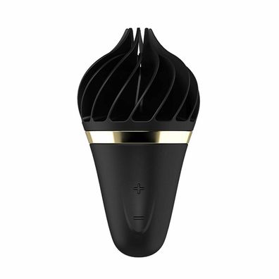 Satisfyer White Treat Lay-On Vibrator in Form einer Eiswaffel Schwarz-Gold