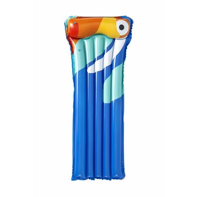 Bestway Luftmatratze zum Schwimmen Tropischer Vogel Blau 183 x 76 cm