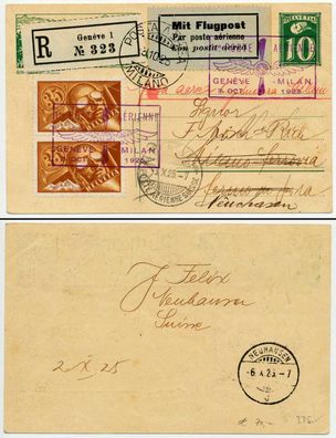 Schweiz Flugmarken Nr 181 BRIEF ZU X4E58CA