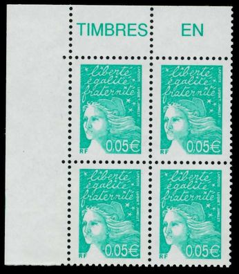 Frankreich 2002 Nr 3581IAy postfrisch Viererblock ECKE-O X836552