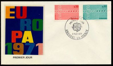 Andorra FRZ.-POST Nr 232-233 BRIEF FDC X92E342