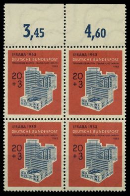 BRD 1953 Nr 172 postfrisch Viererblock ORA X78D5CE