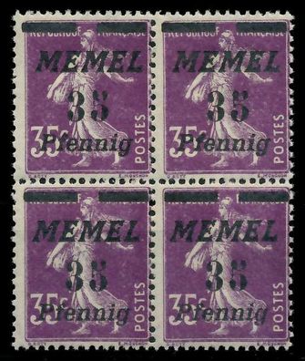 MEMEL 1922 Nr 84 postfrisch Viererblock X887A8E