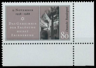 BRD BUND 1988 Nr 1389 postfrisch ECKE-URE X57983E