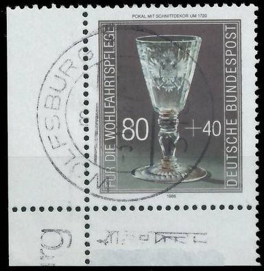 BRD BUND 1986 Nr 1298 zentrisch gestempelt ECKE-ULI X579D76
