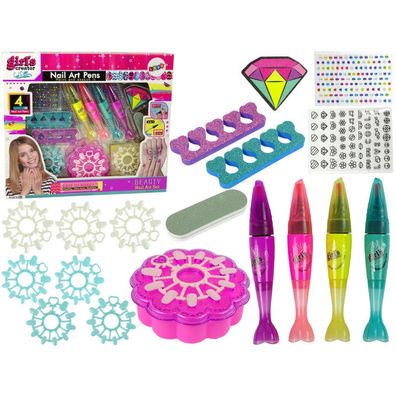 LeanToys Nagelmalset mit bunten Lacken, Stiften und Aufklebern