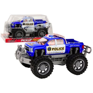 LeanToys Polizeiauto Pickup Blau Geländewagen Polizei