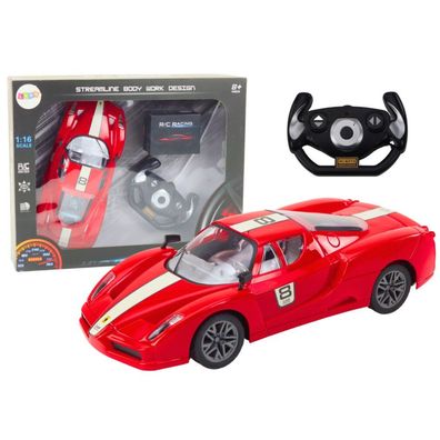 LeanToys ferngesteuertes Sportauto 1:16 mit Fernbedienung rot