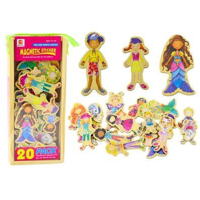 LeanToys Holzmagnete Verkleidete Figuren Bunt 20 Stück