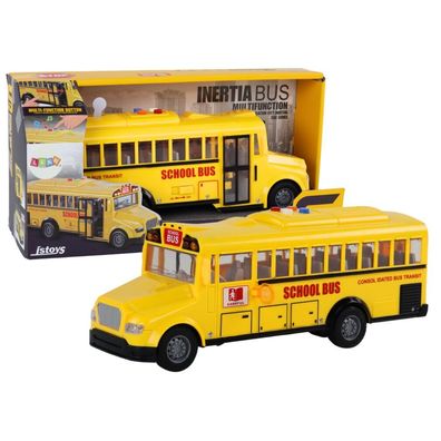 Schulbus 1:16, Friktionsantrieb, öffnende Türen, Lichtgeräusche, gelb
