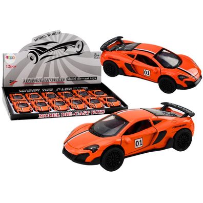 LeanToys Sportwagen 1:32 mit Friktionsantrieb, orange