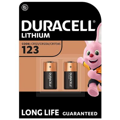 Duracell DL123 CR17345 CR123 123 Lithium Photo Batterie 3V im 2er Blister