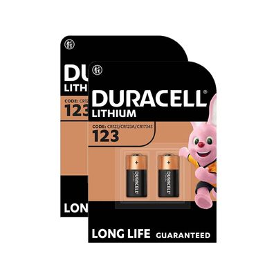 2x 2er Blister Duracell DL123 CR17345 CR123 123 Lithium Photo Batterie 3V