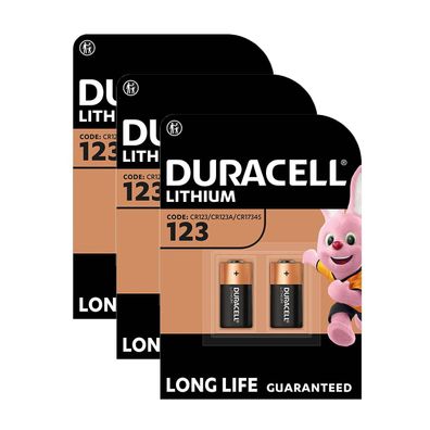 3x 2er Blister Duracell DL123 CR17345 CR123 123 Lithium Photo Batterie 3V