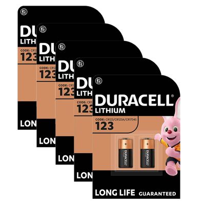 5x 2er Blister Duracell DL123 CR17345 CR123 123 Lithium Photo Batterie 3V