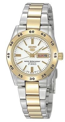 Seiko Kleine Damenuhr 5 Automatik Bicolor SYMG42K1