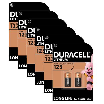 6x 2er Blister Duracell DL123 CR17345 CR123 123 Lithium Photo Batterie 3V