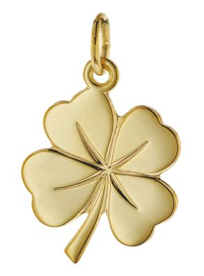 trendor Schmuck Glücksanhänger Kleeblatt 585 Gold 18 mm 08608