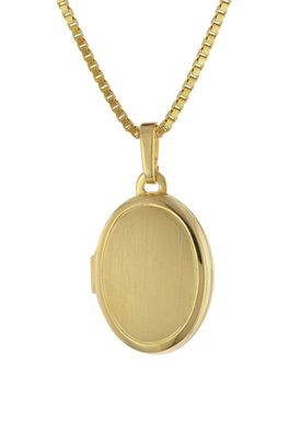 trendor Schmuck Medaillon mit Damen-Kette Gold auf Silber 925 75727