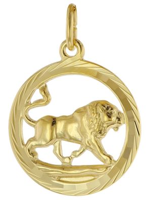trendor Schmuck Sternzeichen Löwe 333 Gold Anhänger Ø 16 mm 39000-08