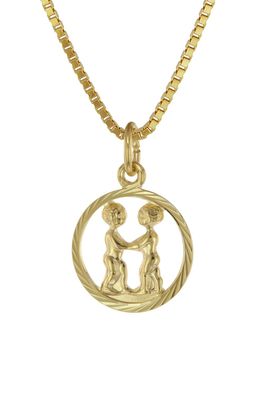trendor Schmuck Sternzeichen Zwilling 333 Gold + goldplattierte Kinder-Kette 75990-0