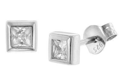 trendor Schmuck Damen-Ohrringe 925 Silber Zirkonia Ohrstecker 68253