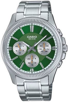Casio Herren-Armbanduhr Multifunktion Stahl/Grün MTP-1375PD-3AVEF