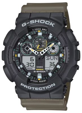 Casio G-Shock Classic Herrenuhr Oliv/Schwarz GA-100TU-1A3ER