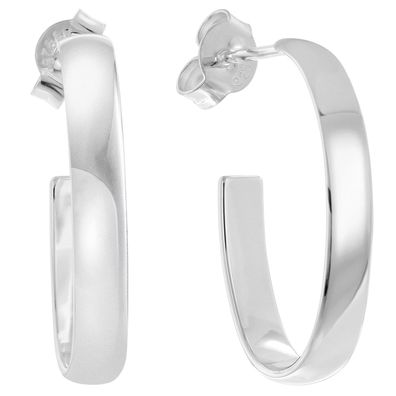 trendor Schmuck Damen-Ohrringe 925 Silber Steck-Creolen 20 mm 68848