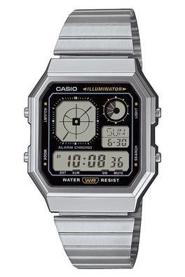 Casio Armbanduhr Digital Edgy Collection Silberfarben A130WE-1AEF