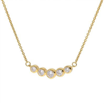 GLIZZ Schmuck Damen-Halskette Gold 333/8K Zirkonia-Collier GL8811