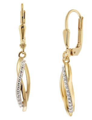 trendor Schmuck Damen-Ohrringe 925 Silber Vergoldet Zirkonia Ohrhänger 21091
