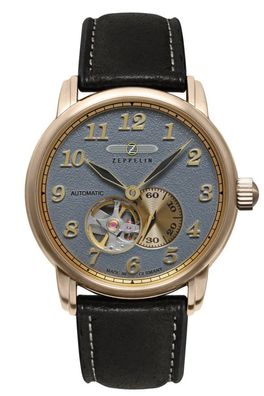 Zeppelin Herrenuhr Automatik LZ127 Graf Zeppelin Dunkelbraun/Grau 7664-5