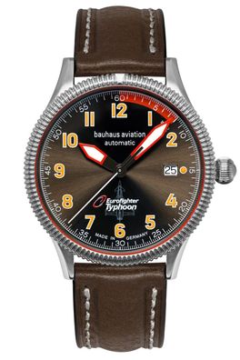 Bauhaus Herrenuhr Aviation BHA Eurofighter Automatik Dunkelbraun 2556-2