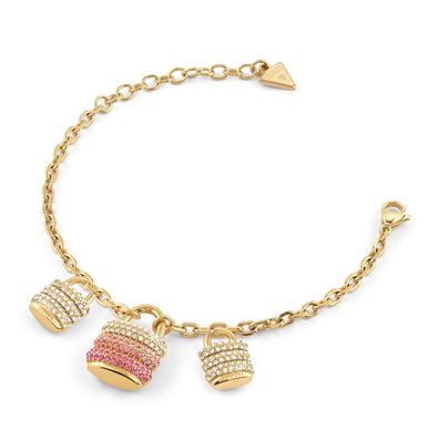 Guess Schmuck Damenarmband Padlock Charms Goldfarben S JUBB05404JWYGPKS